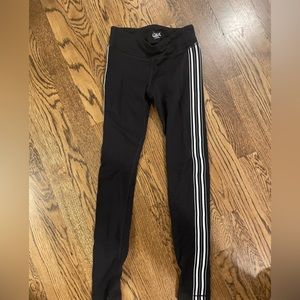 Athleta girls size 8-10 leggings with white stripes on sides